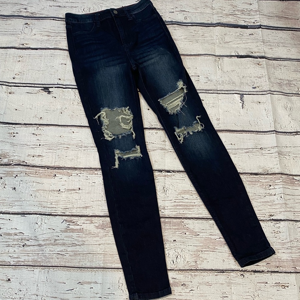 CELLO Jeans Skinny Distressed Dark Wash-7 (jrs)